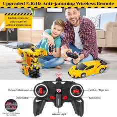 JOJOY® Transformátorové auto na dálkové ovládání | ROBOCAR Žlutý