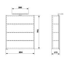 SAPHO RIWA galerka s LED osvětlením, 60x70x17cm, dub alabama RIW060-0022 - Sapho