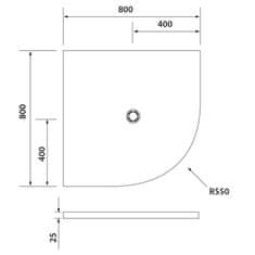 POLYSAN FLEXIA vanička z litého mramoru čtvrtkruh, s možností úpravy rozměru, 80x80cm, R550 91171 - Polysan