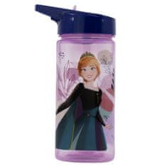 Stor Plastová hranatá láhev s výsuvným brčkem DISNEY FROZEN, Tritan 510ml, 74214