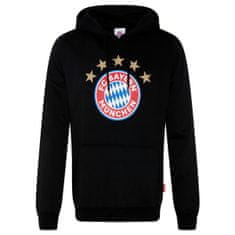 FotbalFans Pánská mikina FC Bayern Mnichov s kapucí, černá, 100% bavlna | M