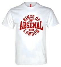 FotbalFans Bílé tričko Arsenal FC, nápis Arsenal Kings of London, Bavlna | XL