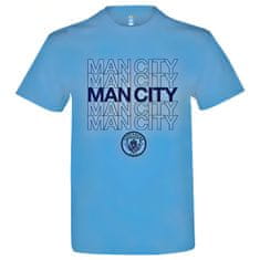 FotbalFans Modré Tričko Manchester City FC, nápis Man City, klubový znak | M