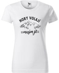 Hobbytriko Dámské tričko na hory - Hory volají Barva: Světle šedý melír (03), Velikost: 2XL, Střih: dámský