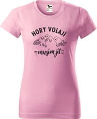 Hobbytriko Dámské tričko na hory - Hory volají Barva: Světle šedý melír (03), Velikost: 2XL, Střih: dámský