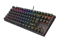 Genesis herní mechanická klávesnice THOR 303/TKL/RGB/Outemu Peach Silent/Drátová USB/US layout/Černá