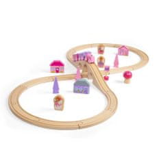 Bigjigs Rail Dřevěná vláčkodráha osmička pro princezny 35 dílů