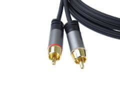 PremiumCord HQ stíněný kabel 2x CINCH-2x CINCH M/M 1,5m