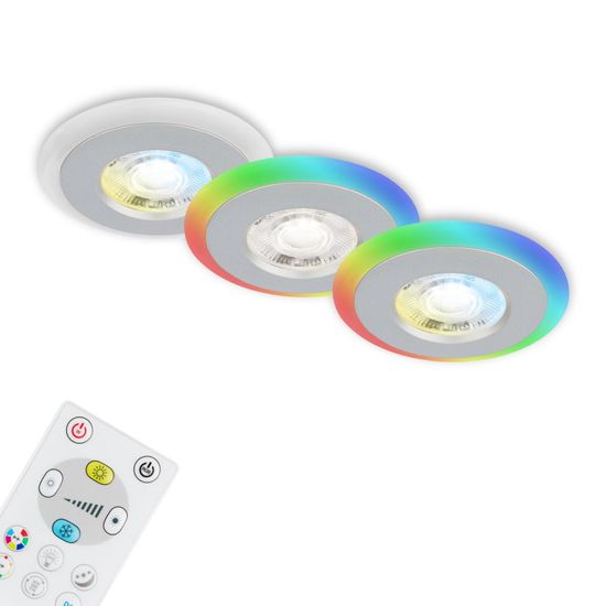 BRILONER BRILONER LED vestavná svítidla sada, pr.8,4 cm, 3x LED, 5 W, 460 lm, matný chrom IP44 BRI 7040-034