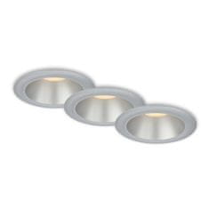 BRILONER BRILONER LED vestavná svítidla sada, pr.9,5 cm, 3x LED, 4,9 W, 480 lm, matný chrom IP44 BRI 7041-034