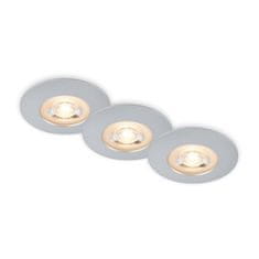 BRILONER BRILONER LED vestavná svítidla, pr.9 cm, 3x LED, 5 W, 480 lm, matný chrom IP65 BRI 7044-034