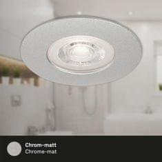 BRILONER BRILONER LED vestavné svítidlo, pr. 9 cm, 5 W, matný chrom IP44 BRI 7046-014