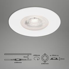 BRILONER BRILONER LED vestavné svítidlo, pr. 9 cm, 5 W, bílé IP44 BRI 7046-016