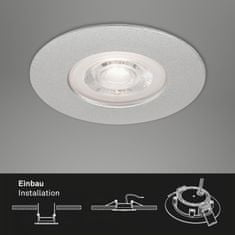 BRILONER BRILONER LED vestavné svítidlo, pr. 9 cm, 5 W, matný chrom IP44 BRI 7046-014