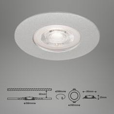 BRILONER BRILONER LED vestavné svítidlo, pr. 9 cm, 5 W, matný chrom IP44 BRI 7046-014