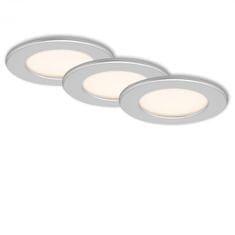 BRILONER BRILONER 3ks sada LED vestavné svítidlo, pr. 11,5 cm, 6 W, matný chrom IP44 BRI 7053-034