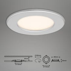 BRILONER BRILONER LED vestavné svítidlo, pr. 11,5 cm, 6 W, matný chrom IP44 BRI 7053-014