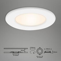 BRILONER BRILONER LED vestavné svítidlo, pr. 11,5 cm, 6 W, bílé IP44 BRI 7053-016