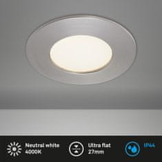 BRILONER BRILONER LED vestavné svítidlo, pr. 8,5 cm, 5 W, matný nikl IP44 BRI 7113-412