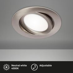 BRILONER BRILONER LED vestavné svítidlo, pr. 10,6 cm, 7 W, matný nikl BRI 7114-412