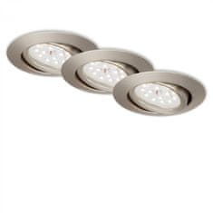 BRILONER BRILONER 3ks sada LED vestavné svítidlo, pr. 8,2 cm, 3,5 W, matný nikl BRI 7172-032