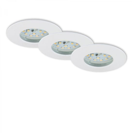 BRILONER BRILONER 3ks sada LED vestavné svítidlo, pr. 7,5 cm, 5,5 W, bílé IP44 BRI 7231-036