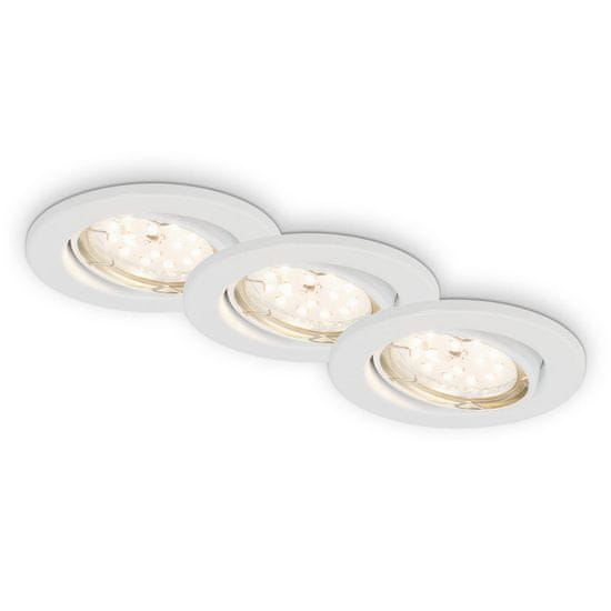 BRILONER BRILONER 3ks sada LED vestavné svítidlo, pr. 8,6 cm, 5 W, bílé BRI 7219-036