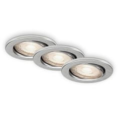 BRILONER BRILONER 3ks sada LED vestavné svítidlo, pr. 8,6 cm, 5 W, hliník BRI 7220-039