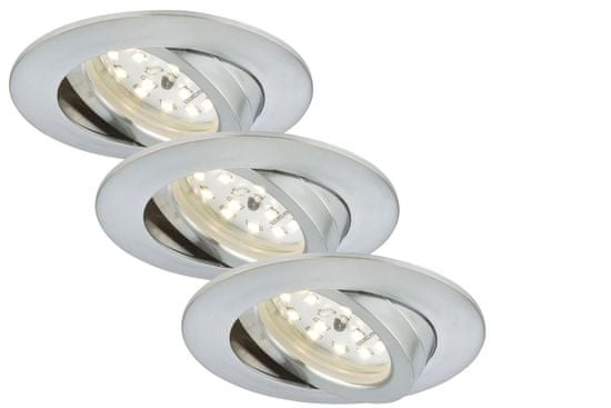 BRILONER BRILONER 3ks sada LED vestavné svítidlo, pr. 8,2 cm, 5,5 W, hliník BRI 7232-039