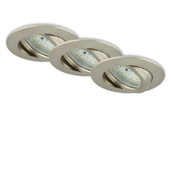 BRILONER BRILONER 3ks sada LED vestavné svítidlo, pr. 8,2 cm, 5,5 W, matný nikl BRI 7232-032