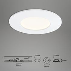 BRILONER BRILONER LED vestavné svítidlo, pr. 8,5 cm, 6 W, bílé IP44 BRI 7282-016