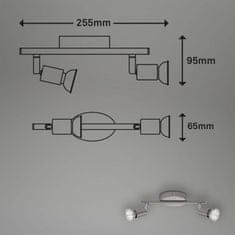 BRILONER BRILONER Bodové svítidlo 25,5 cm 2xGU10 3W 250lm matný nikl BRILO 2767-022