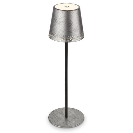 BRILONER BRILONER LED nabíjecí stolní lampa 38 cm 2,6W 280lm antická stříbrná IP44 BRILO 7438-214