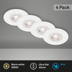 BRILONER BRILONER LED vestavná svítidla, pr.9 cm, 4x LED, 4,9 W, 480 lm, matná bílá IP44 BRILO 7998-046