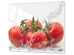 Glasdekor Ochranná deska červená rajčata ve vodě - Ochranná deska: 40x40cm, Lepení na zeď: Bez lepení na zeď