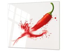 Glasdekor Ochranná deska chilli paprička - Ochranná deska: 60x70cm, Lepení na zeď: S lepením na zeď