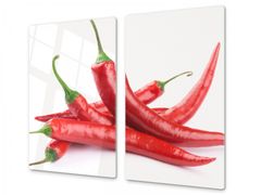 Glasdekor Ochranná deska červené papričky chilli - Ochranná deska: 60x90cm, Lepení na zeď: Bez lepení na zeď