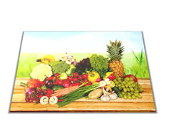 Glasdekor Skleněné prkénko čerstvé ovoce a zelenina - Prkénko: 30x20cm