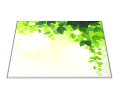 Glasdekor Skleněné prkénko zelené listí - Prkénko: 30x20cm