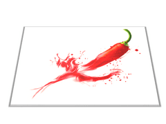 Glasdekor Skleněné prkénko chilli paprička - Prkénko: 30x20cm