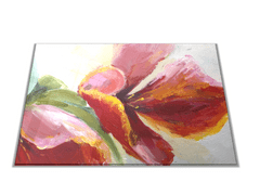 Glasdekor Skleněné prkénko detail malovaného květu - Prkénko: 30x20cm