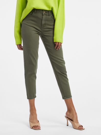 Orsay Zelené dámské zkrácené slim fit džíny