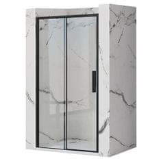 BPS-koupelny Jednokřídlé posuvné sprchové dveře REA RAPID SLIDE pro instalaci do niky 140 cm, černé
