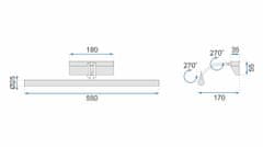 BPS-koupelny Nástěnné svítidlo LED 7W 55CM APP365-1W - chrom