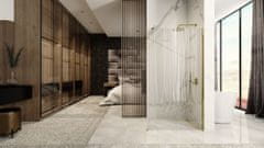 BPS-koupelny Bezrámová sprchová zástěna REA AERO 90 cm, zlatá