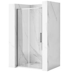 BPS-koupelny Jednokřídlé posuvné sprchové dveře REA RAPID SLIDE pro instalaci do niky 130 cm, chrom