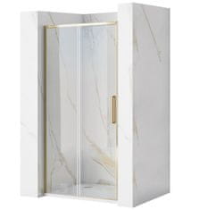 BPS-koupelny Jednokřídlé posuvné sprchové dveře REA RAPID SLIDE pro instalaci do niky 140 cm, zlaté