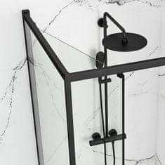 BPS-koupelny Čtvercový sprchový kout REA SPACE IN 90x90 cm, černý se sprchovou vaničkou Savoy černá