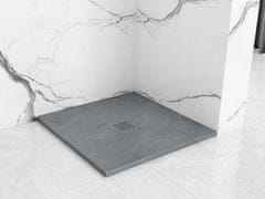 BPS-koupelny Čtvercová vanička z minerálního akrylu REA GREY ROCK 90x90 cm šedá