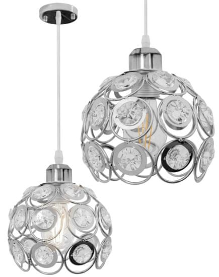 Toolight ELEGANTNÍ STROPNÍ SVĚTLO APP207 CRYSTAL LOFT SILVER